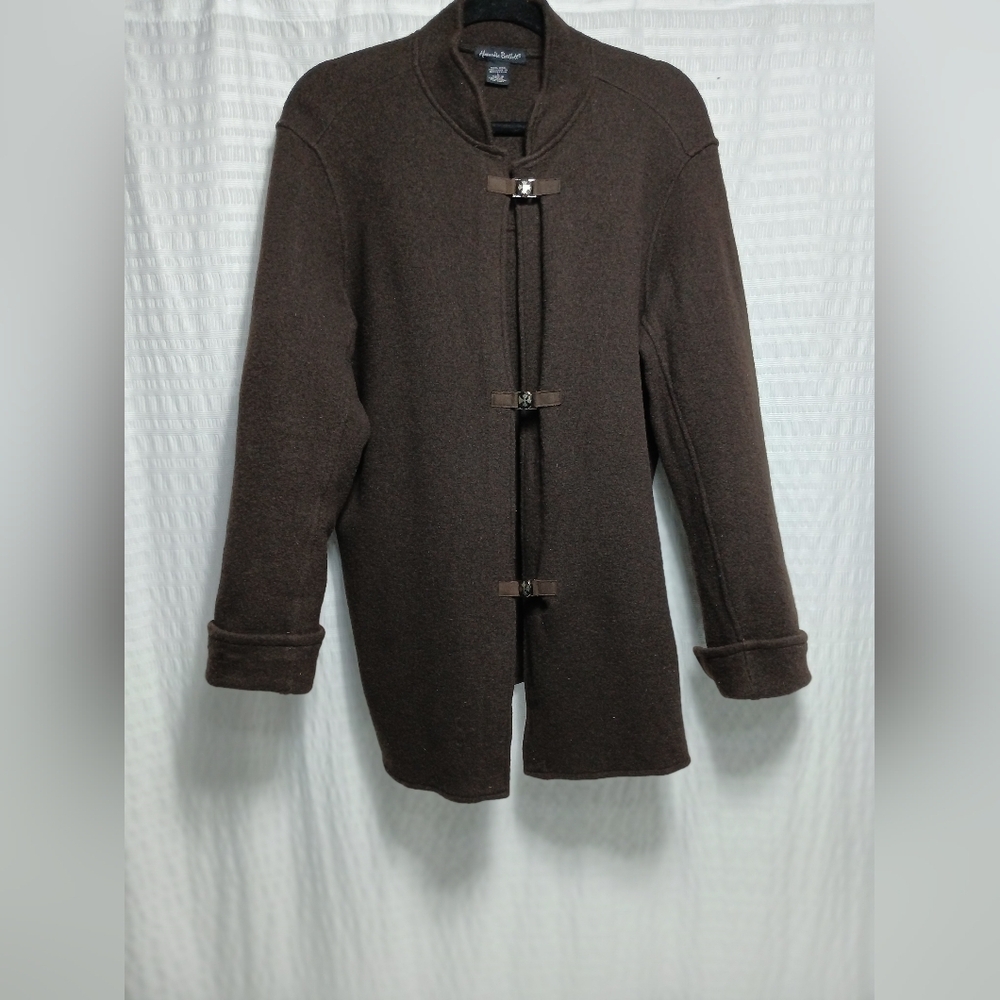 Alexandra Bartlett 100%  Brown Wool Cardicoat. Ladies Size L